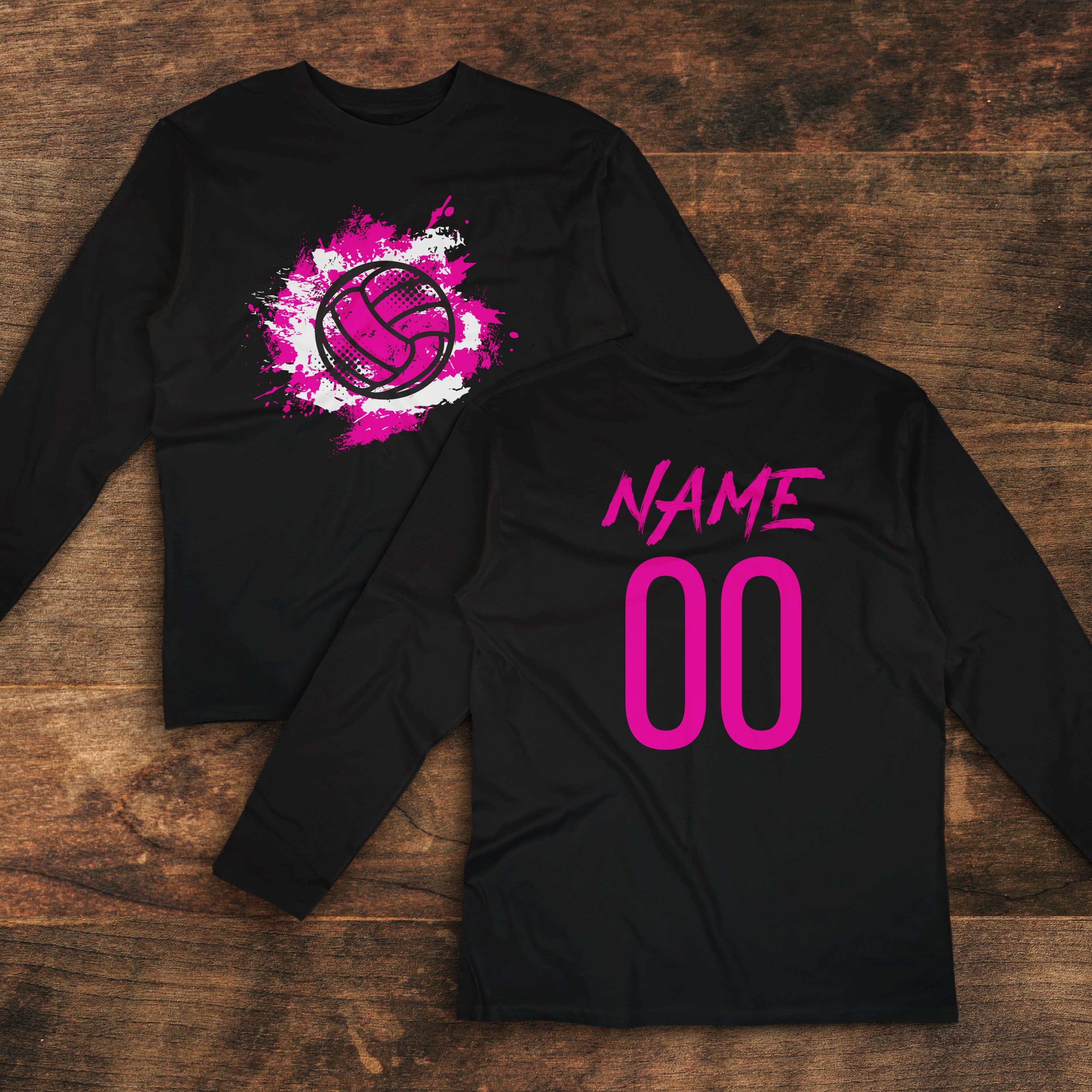 Hot Pink Volleyball - Long Sleeve