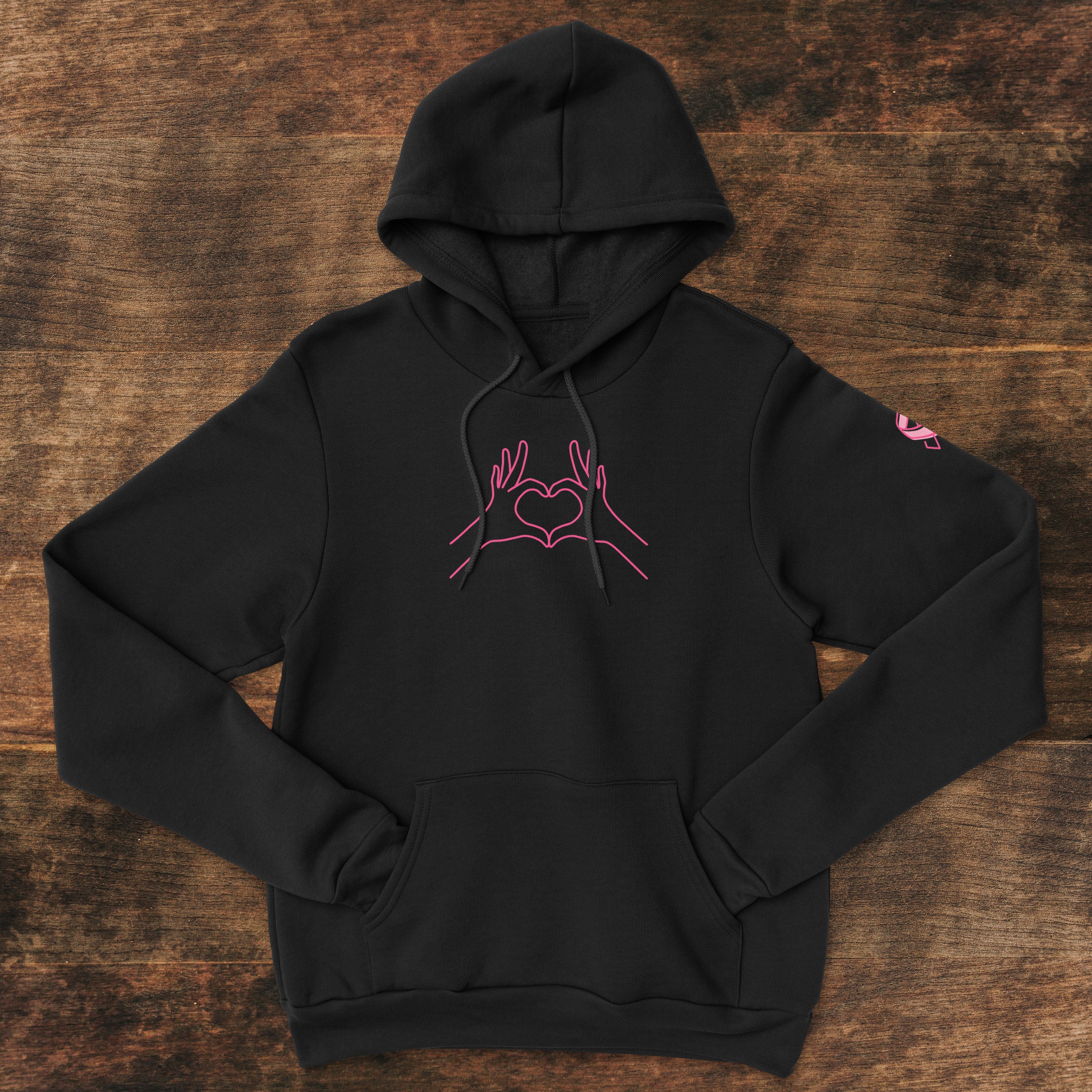 Love Hoodie (Pink or Black) - Breast Cancer Awareness